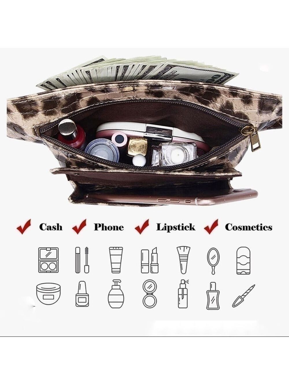 NEW-Leopard Pattern, Fanny Pack, HipBag, Fashion Waist Pack, Adjustable Belt - Picture 4 of 6